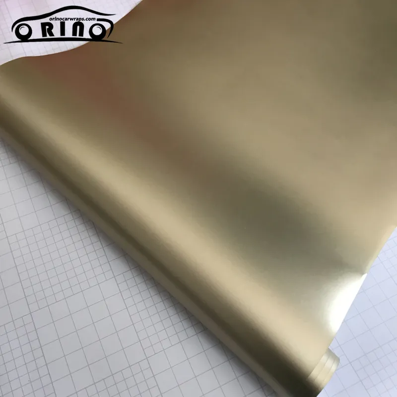 Champagne Goud Matte Metallic Vinyl Sticker Auto Wrap Film met Air Release Voertuig Car Wrapping Folie maat 1 52x18m 5x59ft330m