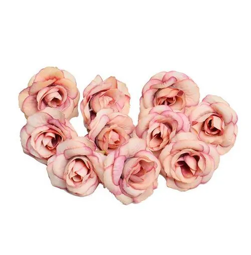 Konstgjord blomma 4cm Silk Rose Flower Head Wedding Party Home Decoration Diy Wreath Scrapbook Presentförpackning Craft GB643