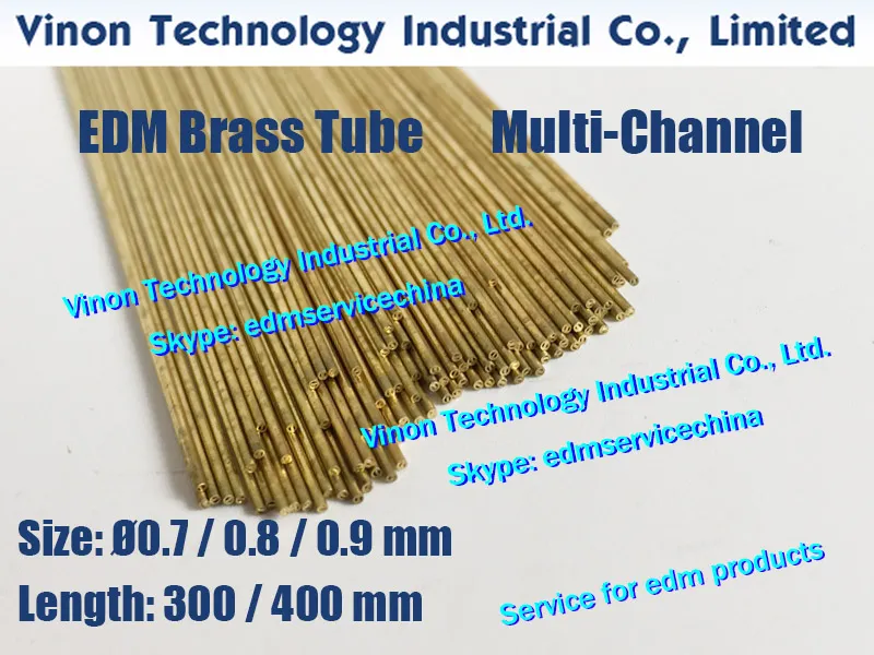 0.7x400MM Brass Tube Multi-Channel (50pcs or 100pcs), Brass EDM Tubing  Dia.=0.7mm Length=400mm, Brass Electrode Tube-Multihole EDM DRILLING