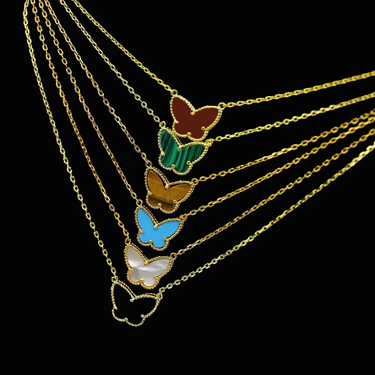 natürliche schwarze Achat exquisite Schmetterling Halskette für Frauen Schmuck-Liebhaber Zubehör neuen Nahen Osten heiß vergoldet
