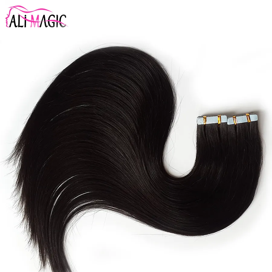 Extensões de cabelo de fita 40 pçs/conjunto 28'' fita em extensões de cabelo humano barato aplique de cabelo humano
