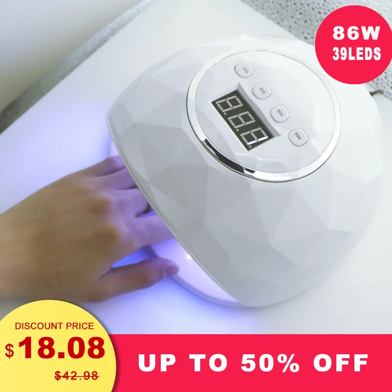 Kesinail 86W lampe à LED UV sèche-ongles 39 pièces LED double mains lampe à ongles pour durcir le vernis à Gel UV avec capteur minuterie affichage LCD