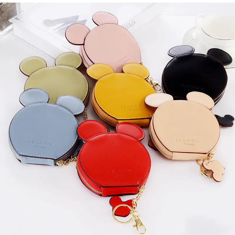 8 Styles Mouse Ears Wallet Zipper Key Card Holder Coin Purse Child mini Phone Money Pouch Kids Shoulder Bags Cartoon Storage Pouch M716