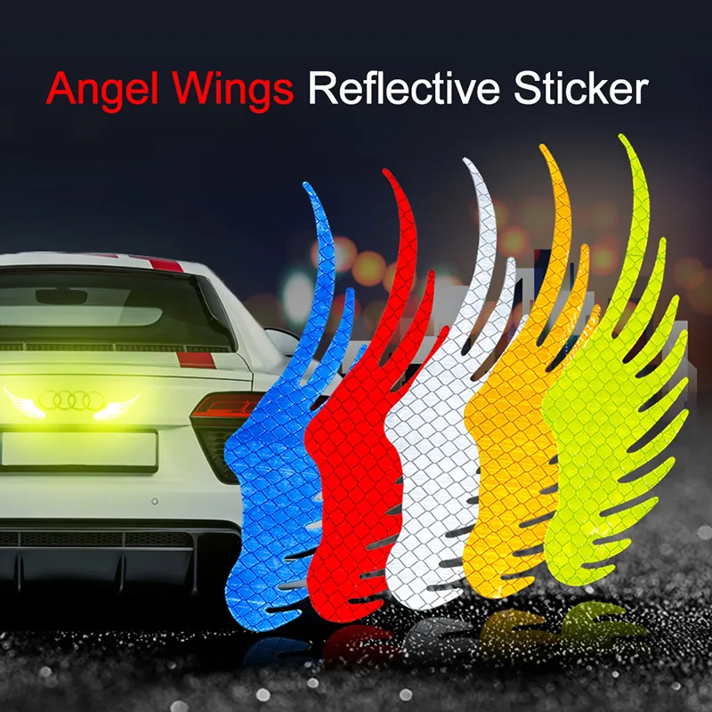 Warning Stickers For Cars Red Reflective Stickers Angel Wing Design ...