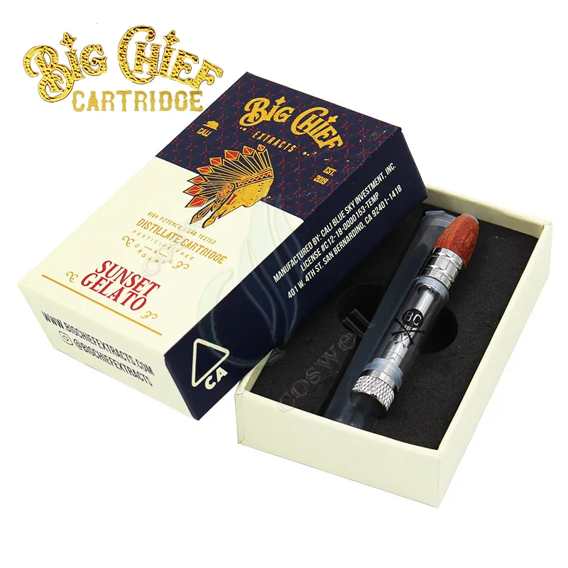 New Big Chief Vape Pen Cartridges Gift Packaging Wood Tip Ceramic Coils