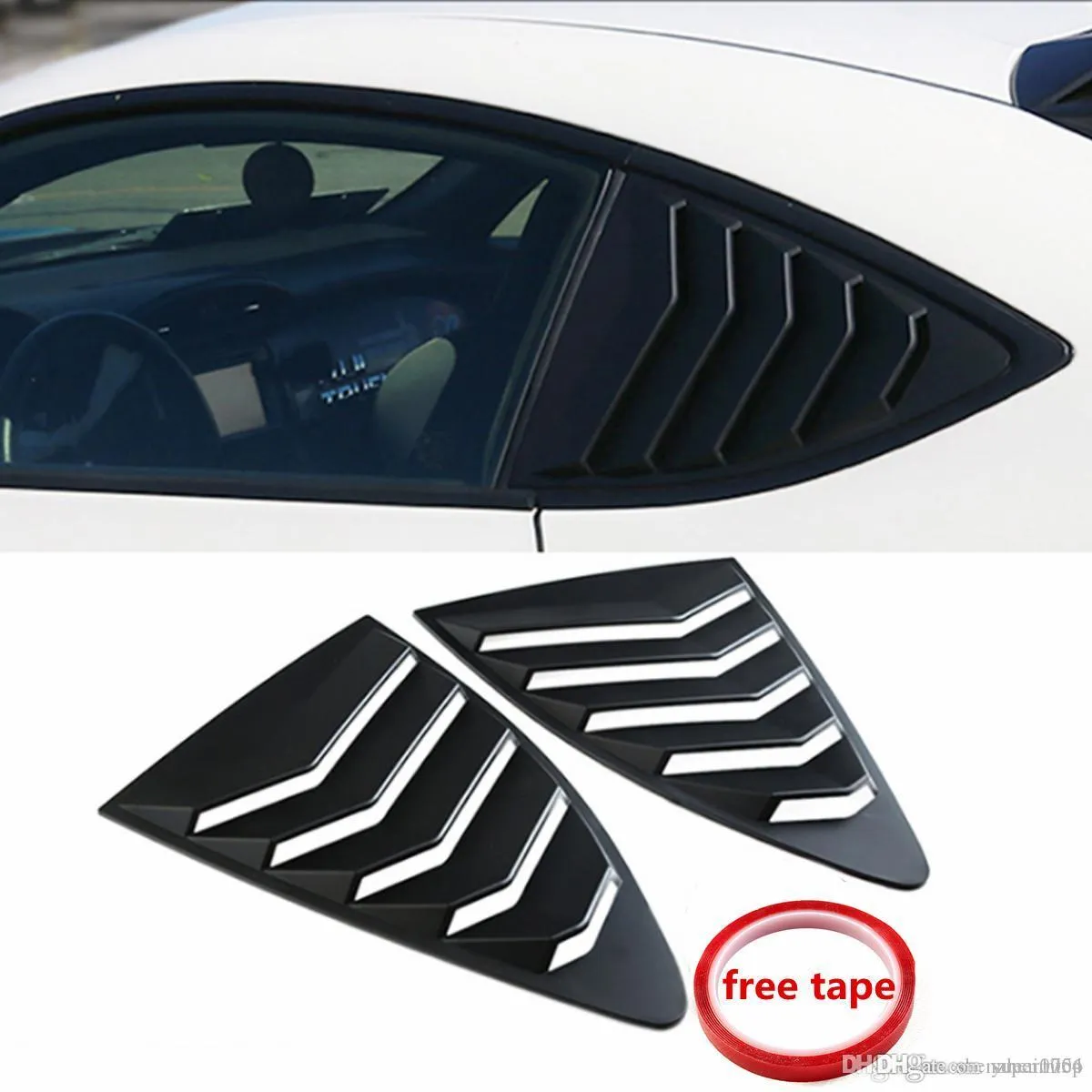 2Pcs Car Rear Louver Quarter Window Panel Black Plastic For Scion FRS for subaru BRZ for Toyota 86 GT86 2013-2018227n
