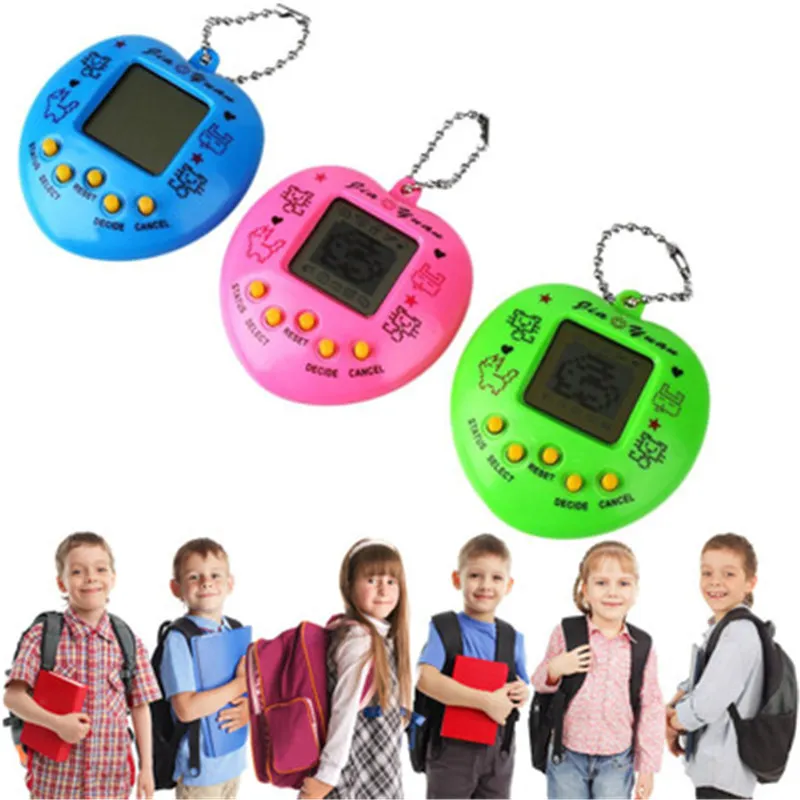 Electronic Digital Pet Child Toy Game 49 Huisdieren in 1 Virtuele Cyber ​​Pet Speelgoed Hartvorm van Perzik Tamagotchi Elektronische huisdieren Sleutelhangers