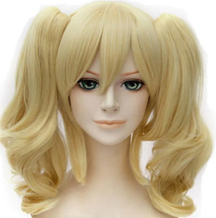 18inch Synthetic Anime Wig Wavy Harley Quinn Suicide Squad Pigtail Cosplay Wig2594