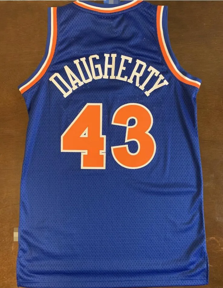 Baksketball Jerseyメンズ賢者＃43 Brad Daugherty Jerseys ThrowbackバスケットボールジャージーブルーステッチカスタムメイドサイズS-5XL