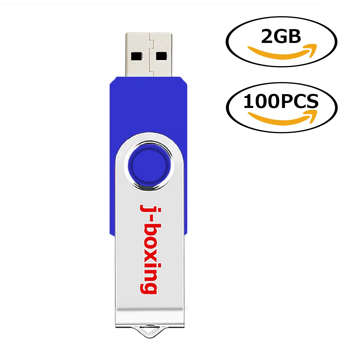 Wholesale 100ピース2GB USBフラッシュドライブPC用の金属スイベルフラッシュメモリスティックPCのラップトップタブレットペンドライブThumb Storage 10色送料無料
