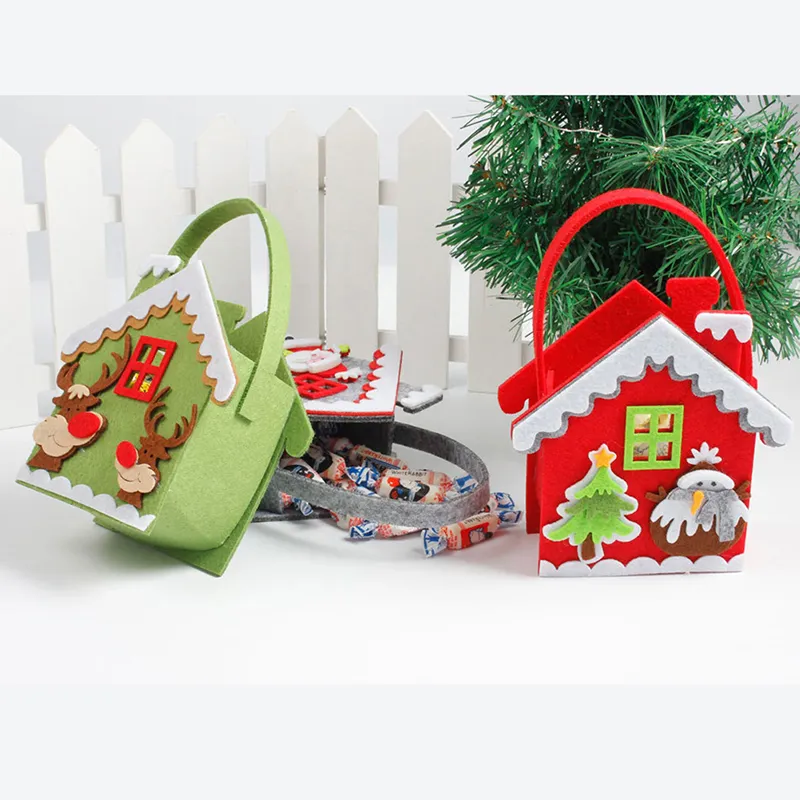 Nouveau créatif arbre de noël bonhomme de neige père noël bonbons sac sac à main maison fête décoration cadeau sac fournitures de noël