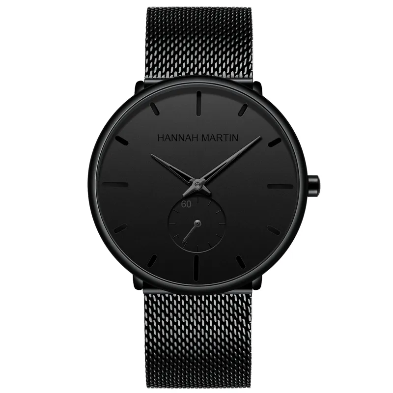 Neue einfache Design wasserdichte Edelstahl Mesh ultradünne Zifferblatt Herrenuhr Top Quarz Relogio Masculino