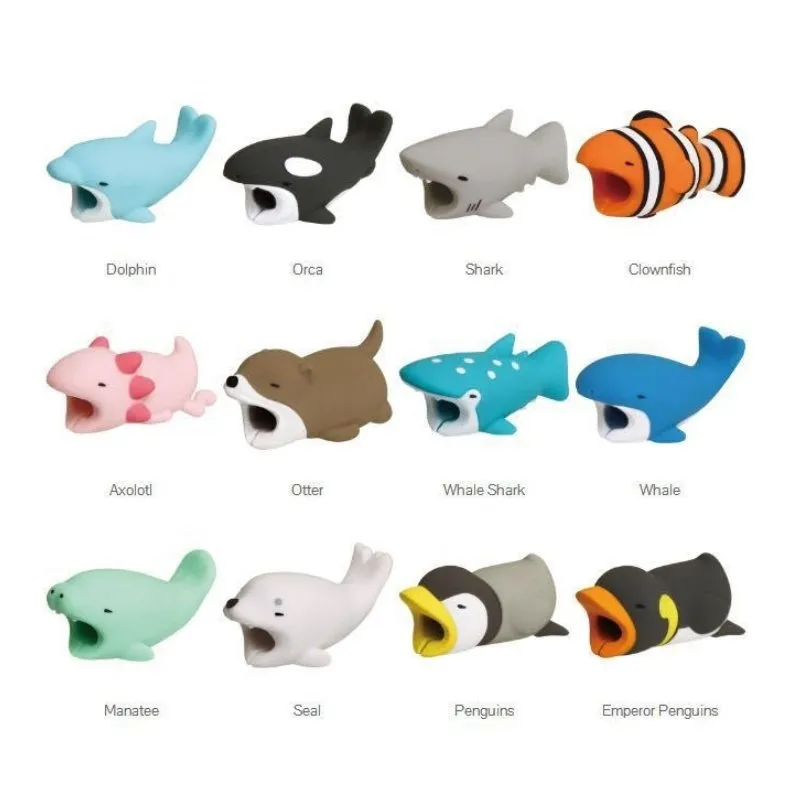 Cute Animal Cable Bite USB Charger Data Protector Cover for Iphone