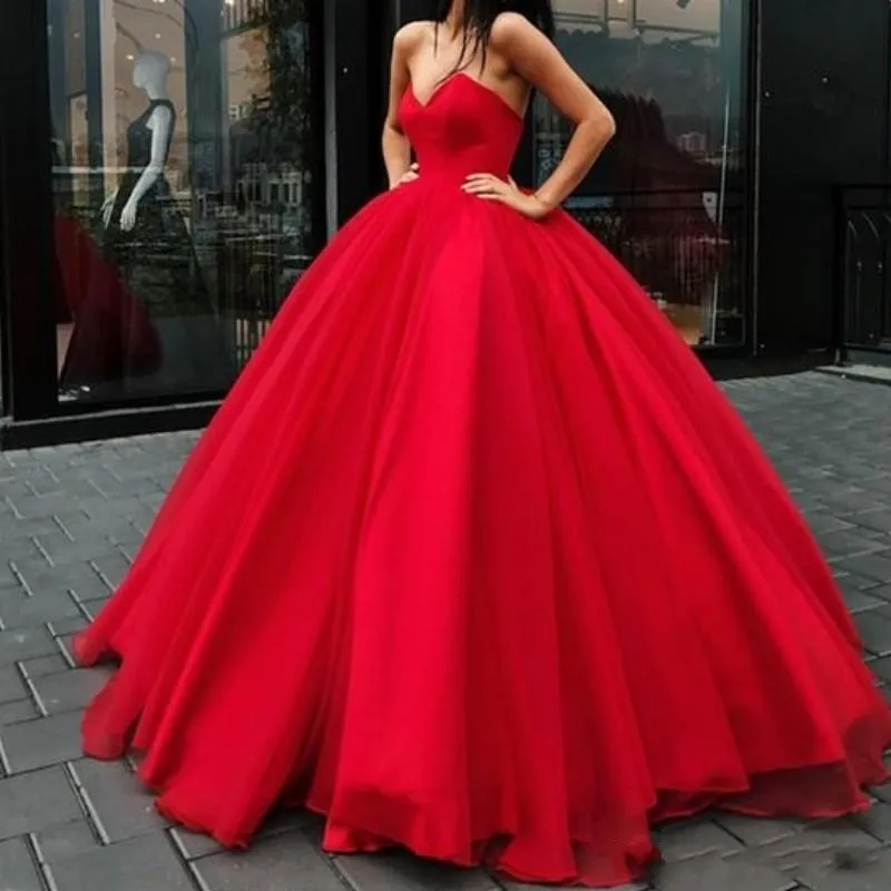 Nuevo hermoso vestido de pelota roja vestidos quinceanera profundos en velo sin mangas abierta dulce 16 princesa longitud de fiesta de fiesta de fiesta de fiesta de fiesta