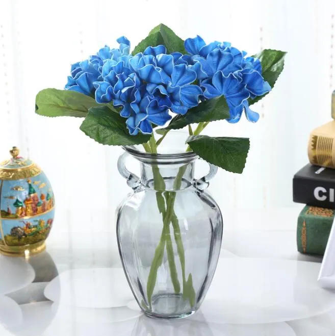 Kunstmatige Mini PU Hydrangea Bloem Real Touch Kunstbloemen voor Home Party Hotel Wedding Table Centerpieces