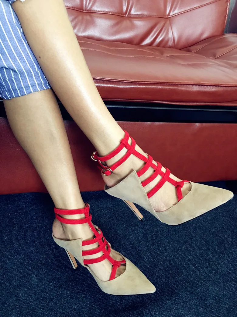 Правители Silla Shipping Бесплатная 2024 Женская замшевая кожа 10 см высотой туфли на каблуках Уозные пальцы с сандалиями.
