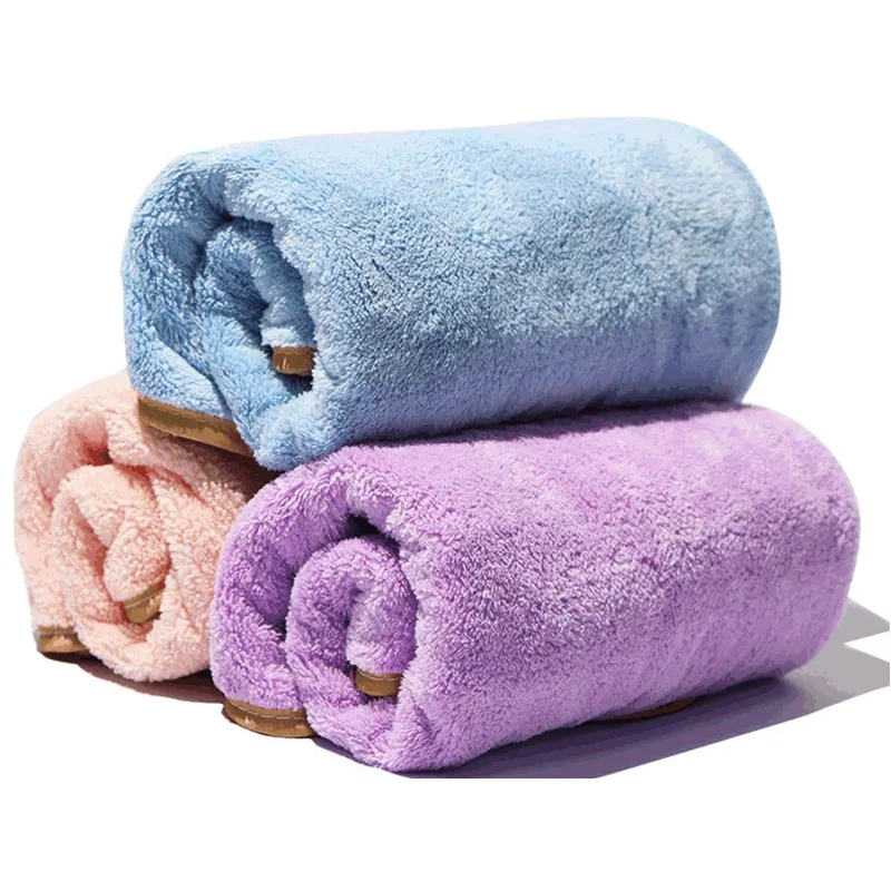 Coral Fleece Face Towel 34*74cm Highly Absorbent Face Towel with Hanging Ring for Adults Kids Home Bathroom Hotel Face Towel