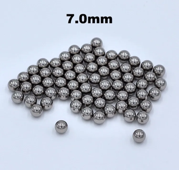 Billes de roulement en acier inoxydable AISI304 de 7 mm G100 pour roulements, pompes, vannes, pulvérisateurs, pour l'industrie alimentaire, aérospatiale et militaire