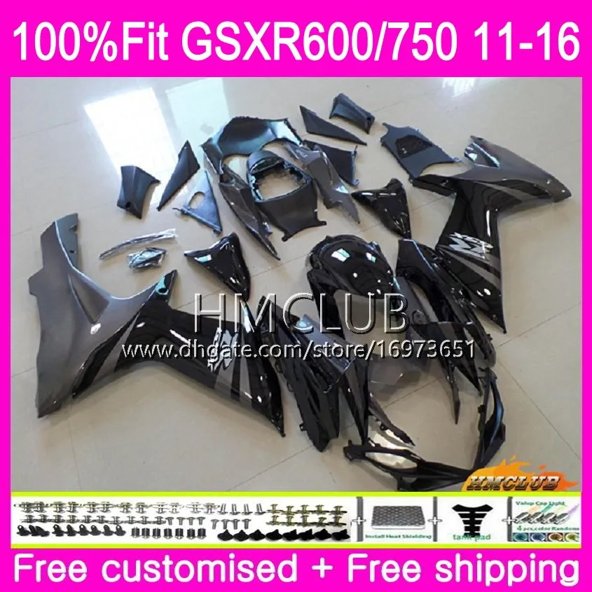 Iniezione per SUZUKI GSXR 600 750 GSXR750 11 12 13 14 15 16 8HM.0 GSXR-600 K11 GSXR600 2011 2012 2013 2014 2015 2016 Carenature nero lucido