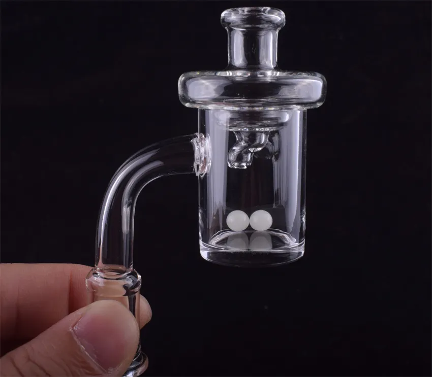 4mm Bas XL Quartz Banger Avec Verre Carb Cap et Terp Pearl 25mm OD Mâle Femelle Joints Quartz Nail Pour Tuyau D'eau En Verre