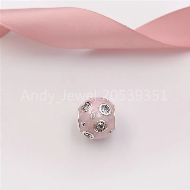 Andy Jewel Authentic 925 Sterling Silver Beads Pearlescent Pink Dreams Charms Fits European Pandora Style Jewely Armband Necklace 797033S15