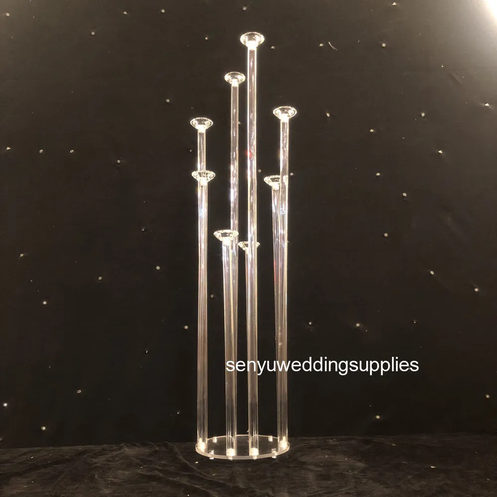 Nuovo stile Flower stand cristallo perline acrilico trasparente crystak decorazione navata nuziale stand struttura in metallo vasi alti centrotavola matrimonio senyu0332