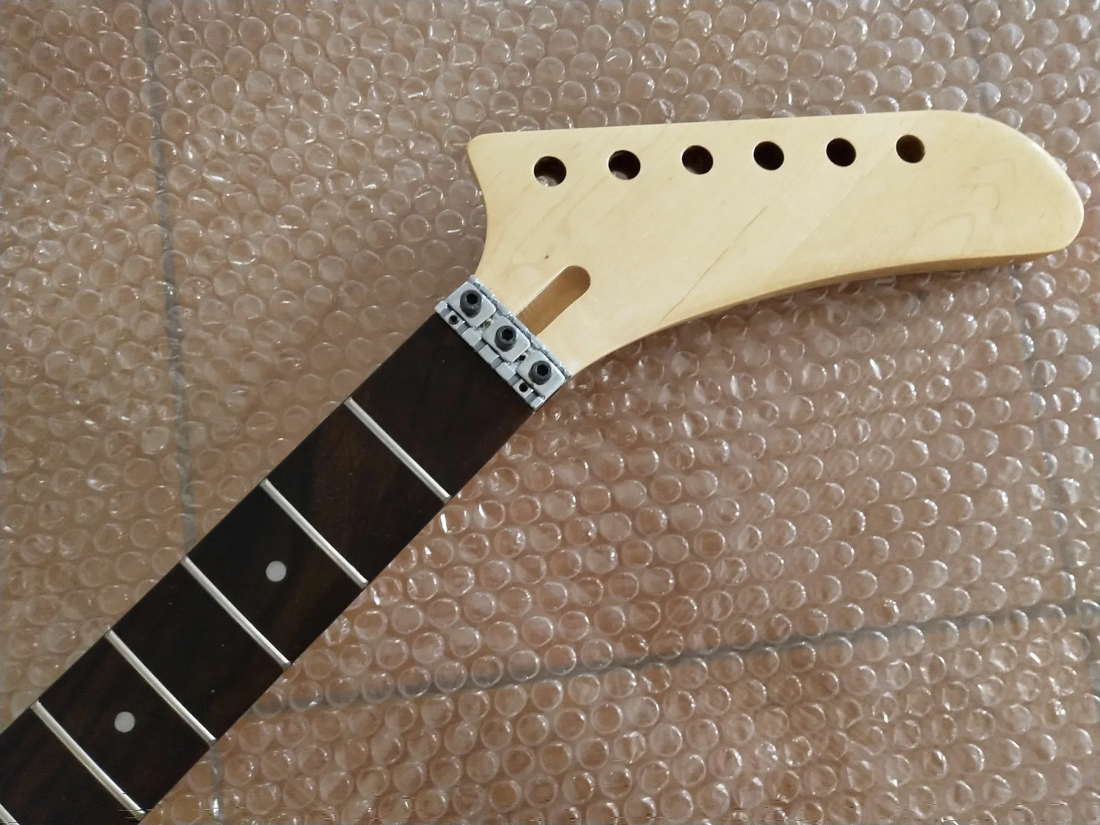 Arce 22 Trastes Guitarra eléctrica Mástil Banana Cabezal Para ST estilo Floyd Rose tuerca