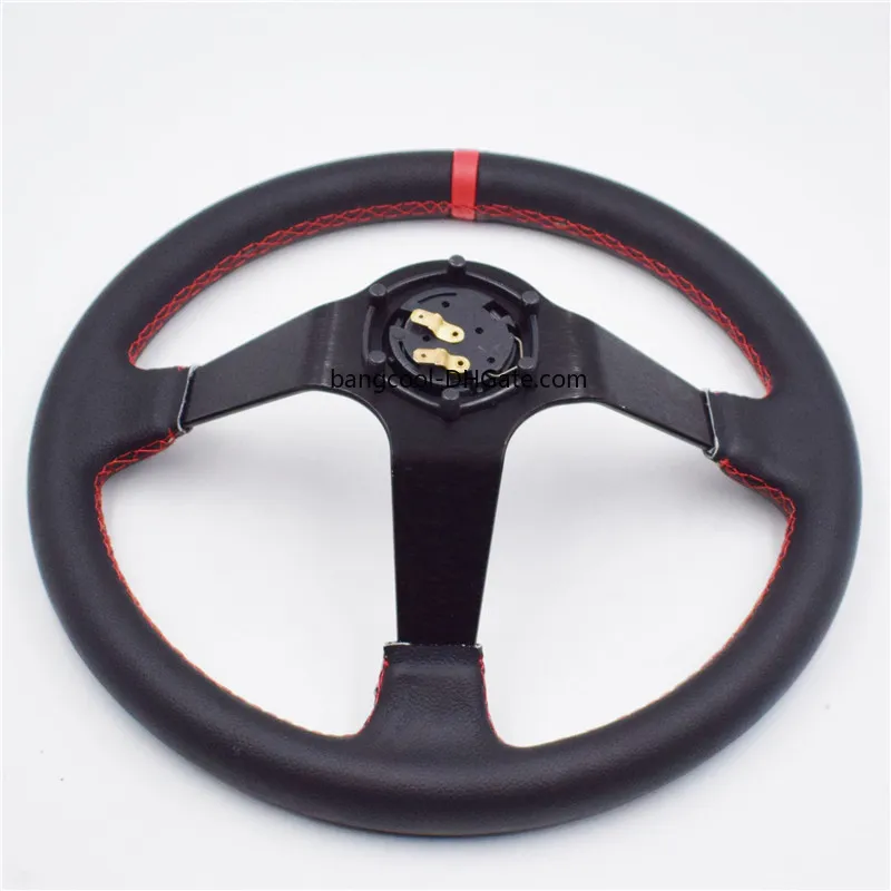 Volant de voiture en cuir véritable, Deep Dish, dehors Racing, Mugen,  350mm, 14 - AliExpress