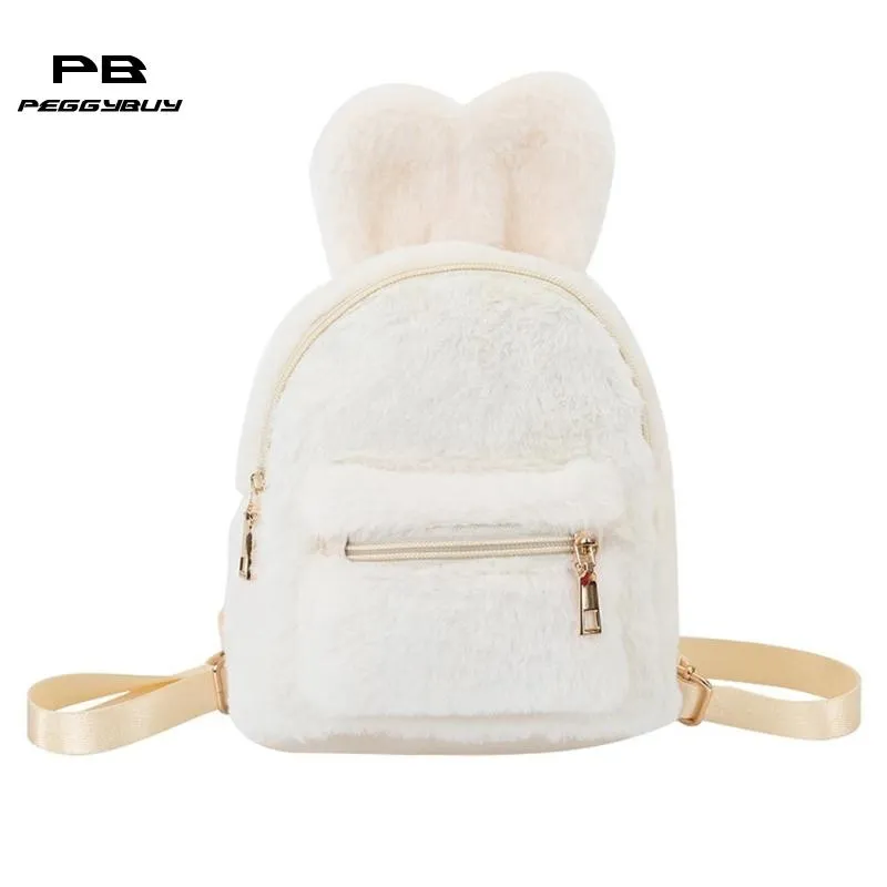 Mochilas de sintética Orejas conejo Mini Bolsas hombro Niños Mochilas escolares para adolescentes