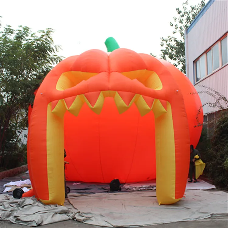 vente en gros arche gonflable de citrouille d'arc gonflable de publicité de 4 m de haut avec la lumière pour les décorations d'Halloween