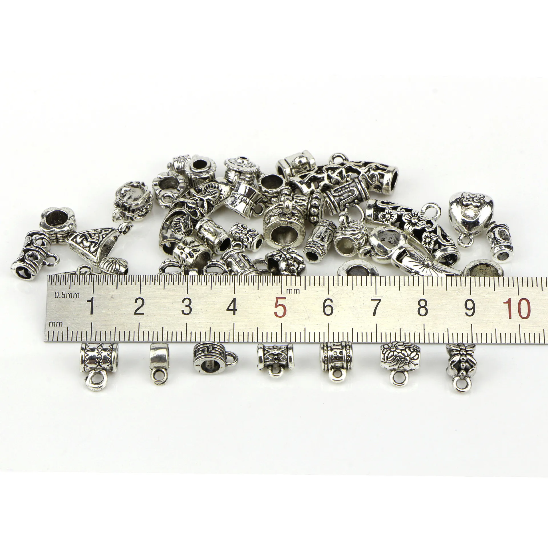  40pcs Mixed Stainless Steel Charms for Jewelry Making