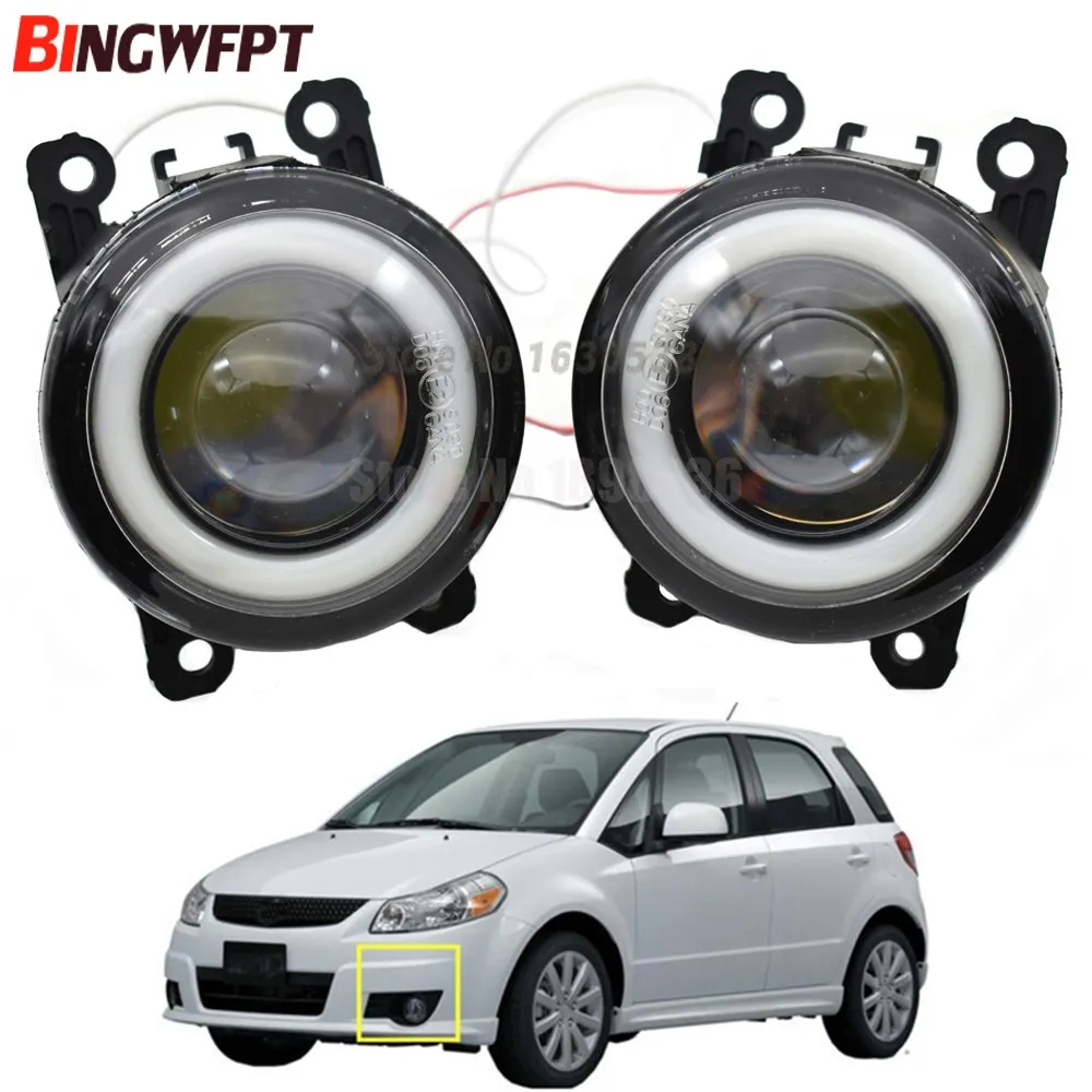 2 stks / paar (links + rechts) Angel Eye Car-Styling Mistlampen LED-verlichting voor Suzuki Grand Vitara Alto Swift Ignis Jimny Splash 1998-2015