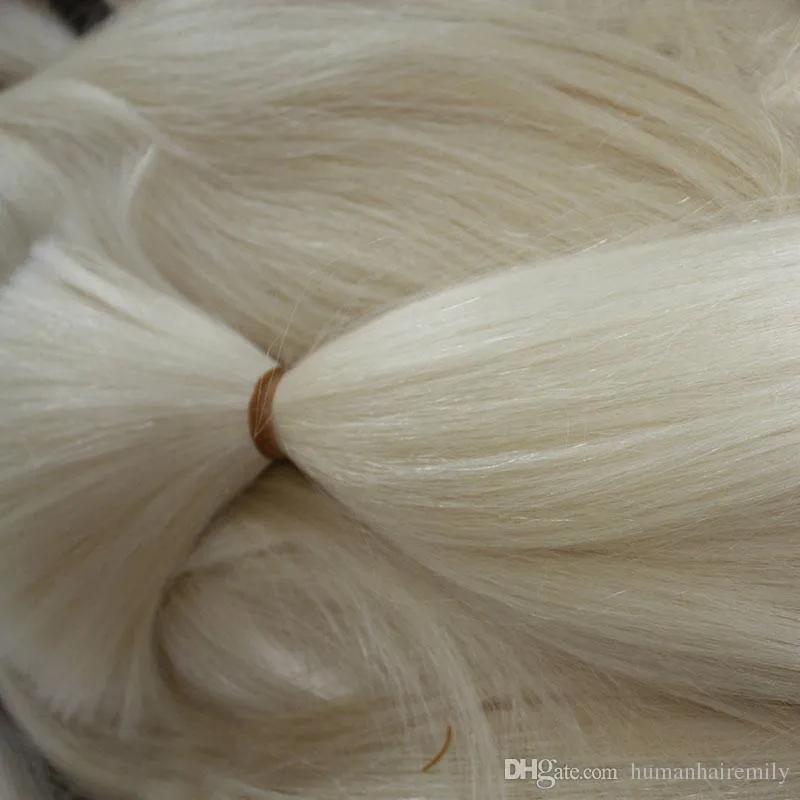 Top Quality 613 Bleach Blonde Human Braiding Hair Bulk No Weft Straight Brazilian human Hair buy 300Gram