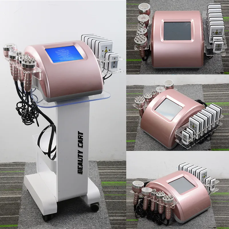 Multifunctional 6 in 1 ultrasonic cavitation radio frequency rf vacuum body cellulite slimming machine for sale