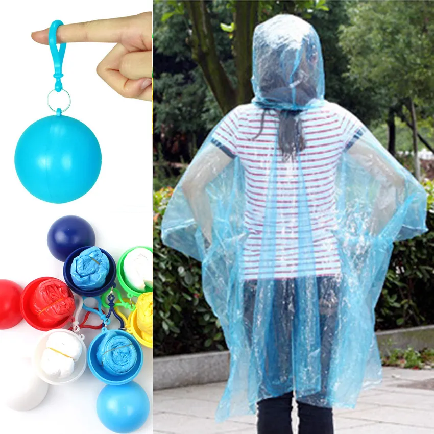 Portable Fashion One-time Raincoat Ball Impermeabili usa e getta Poncho Rainwear Travel Rain Coat Rain Wear for Camping Fishing DHL