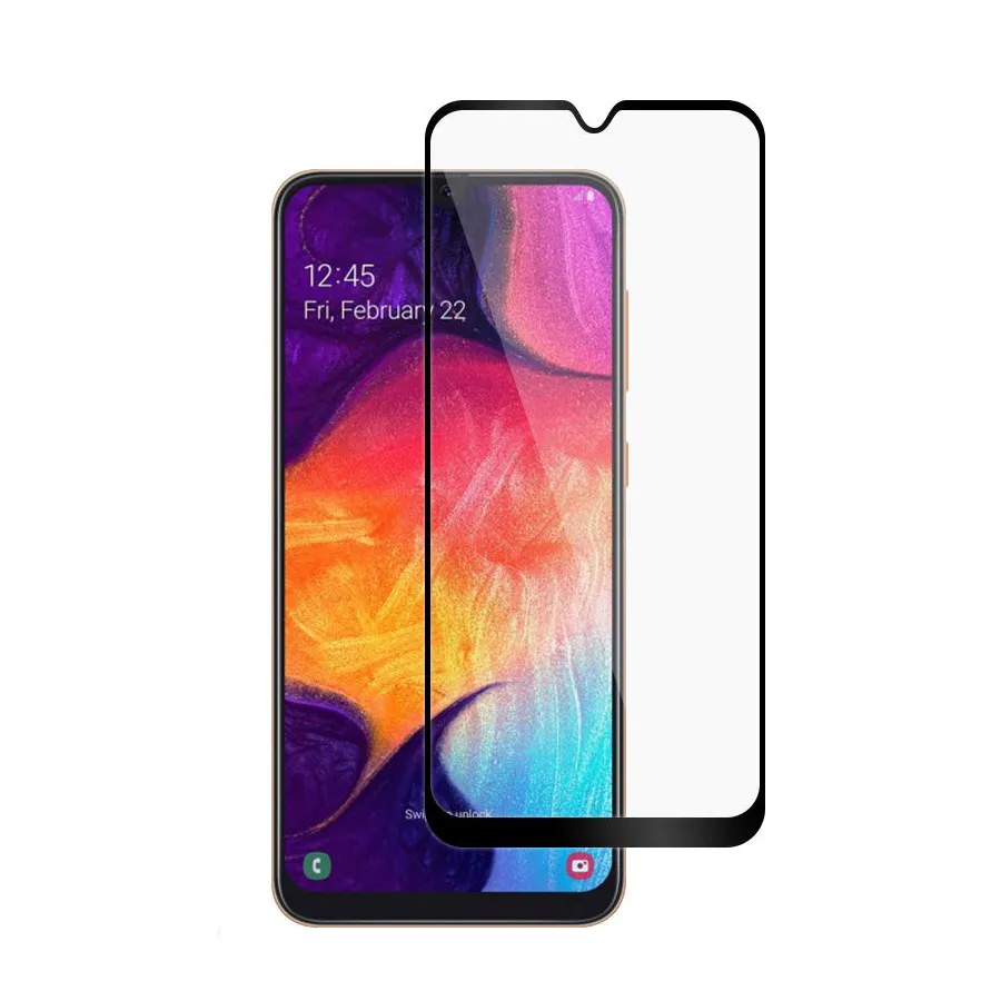 Vidro de Proteção Integral Film Cobertura temperado escudo protetor de tela com pacote de varejo para Samsung Galaxy A10 A20 A30 A40 A50 A70 A80 A90