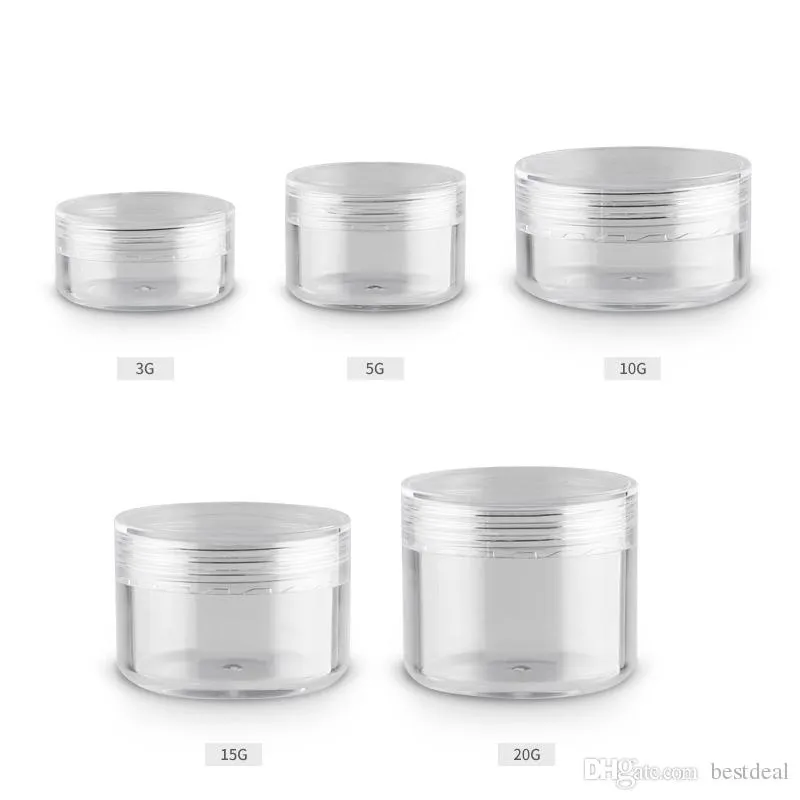 500pcs 20g Cosmetic Empty Jar Pot Bottle Eyeshadow Makeup Face Cream Lip Balm Container transparent