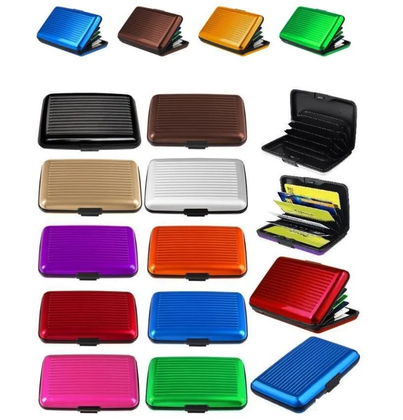 Männer Aluminium Bankkarte Halter blockieren Hard Case Wallet Solid Kreditkarte Anti-RFID-Scan-Schutzkartenhalter 400pcs