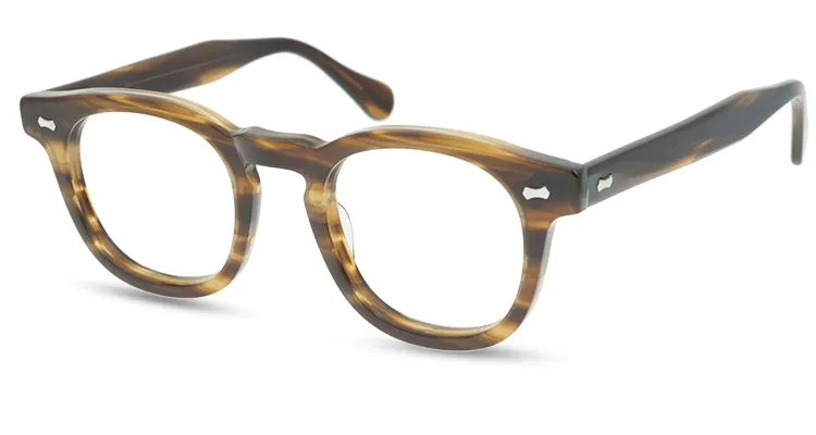 Märke Designer Eyeglass Frame Round Myopia Eyewear Optisk Glasögon Retro Reading Glasses Amerikanska Stil Män Kvinnor Spectacle Frames med Clear Lins