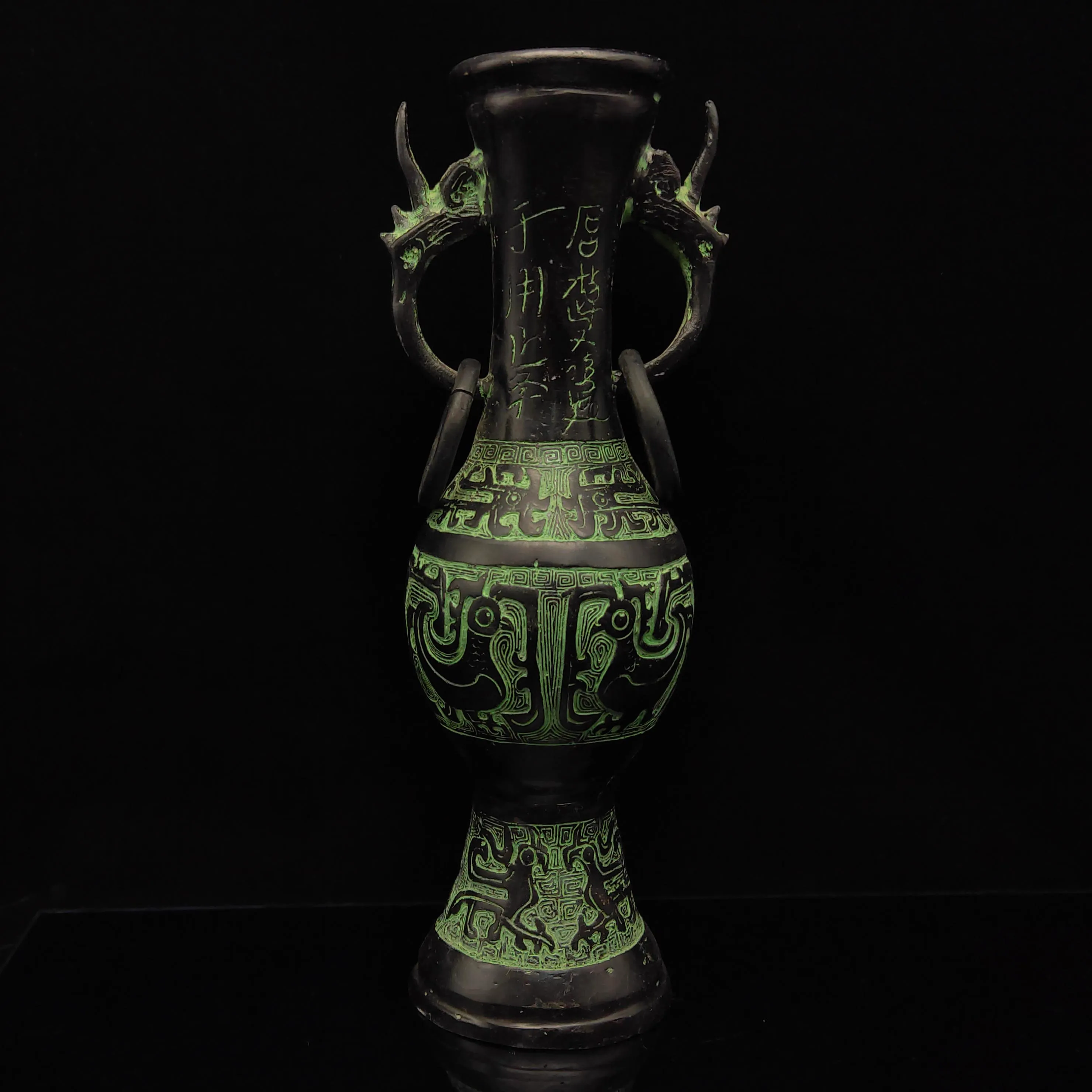 Chinese Antique Bronze Vaso Antiguidades Antiguidades asiáticas China Vasos QT003