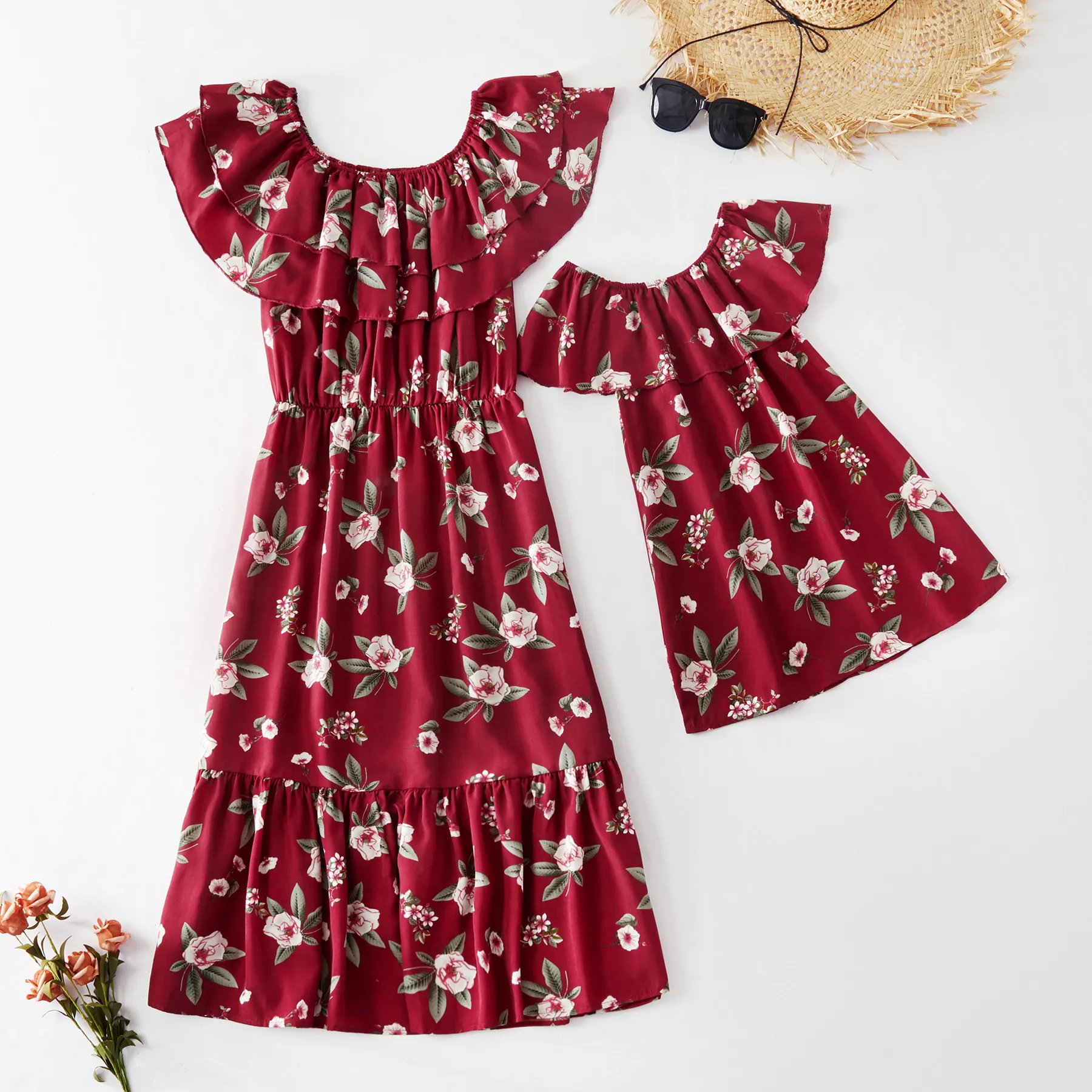 Mom and baby matching romper top