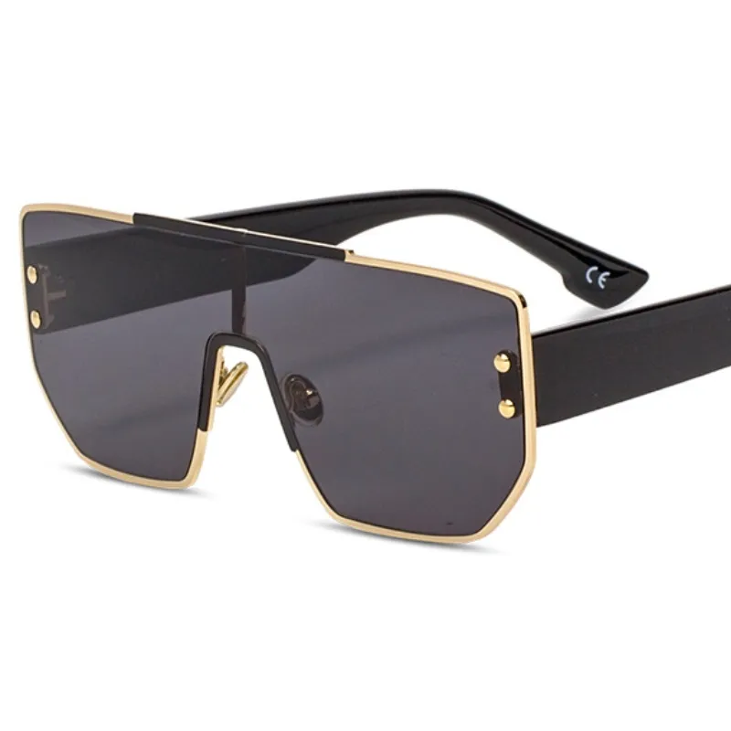 nuovi occhiali da sole flat top occhiali oversize occhiali da sole quadrati da uomo moda donna famosa marca rivetto occhiali neri gafas de sol