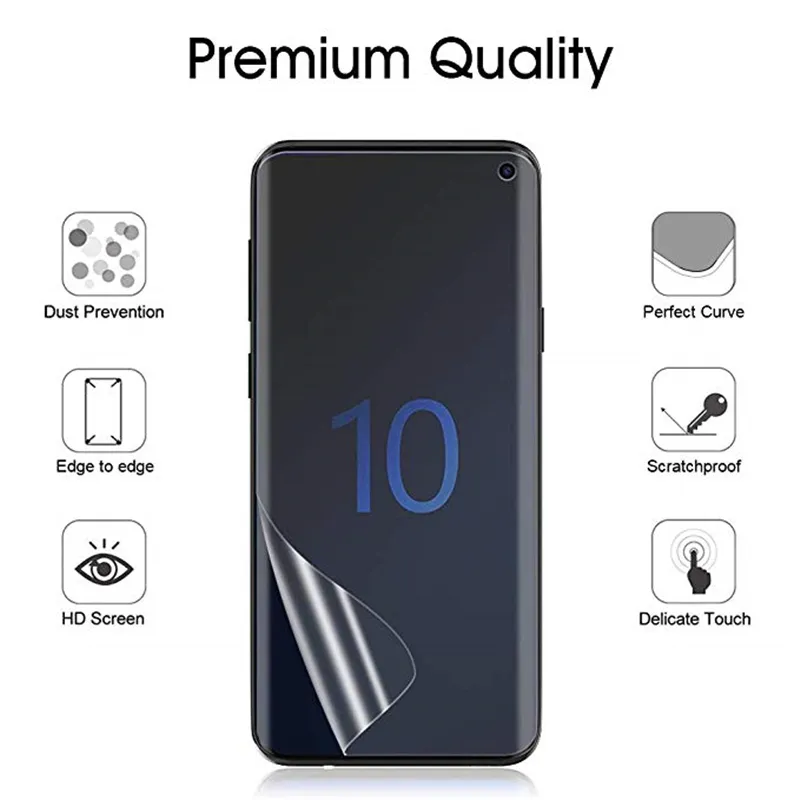 Full Cover Curved Clear Front Screen Protector Protective Film Soft PET No Tempered Glass For Samsung Galaxy S24 S23 Plus S22 Ultra S21 Note 20 S20 S10 Plus 10 9