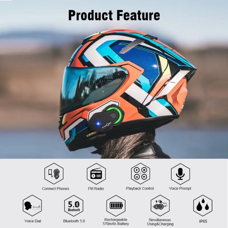 HEROBIKER-oreillette Bluetooth pour casque de moto, haut-parleur