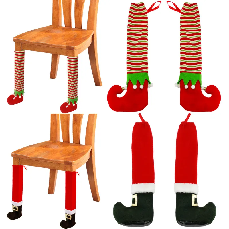 Pernas de Móveis Criativos de Natal Cobrir Cadeira de Mesa Protetor de Assoalho Cobertura de Pés Decorações de Natal Protetor de Móveis