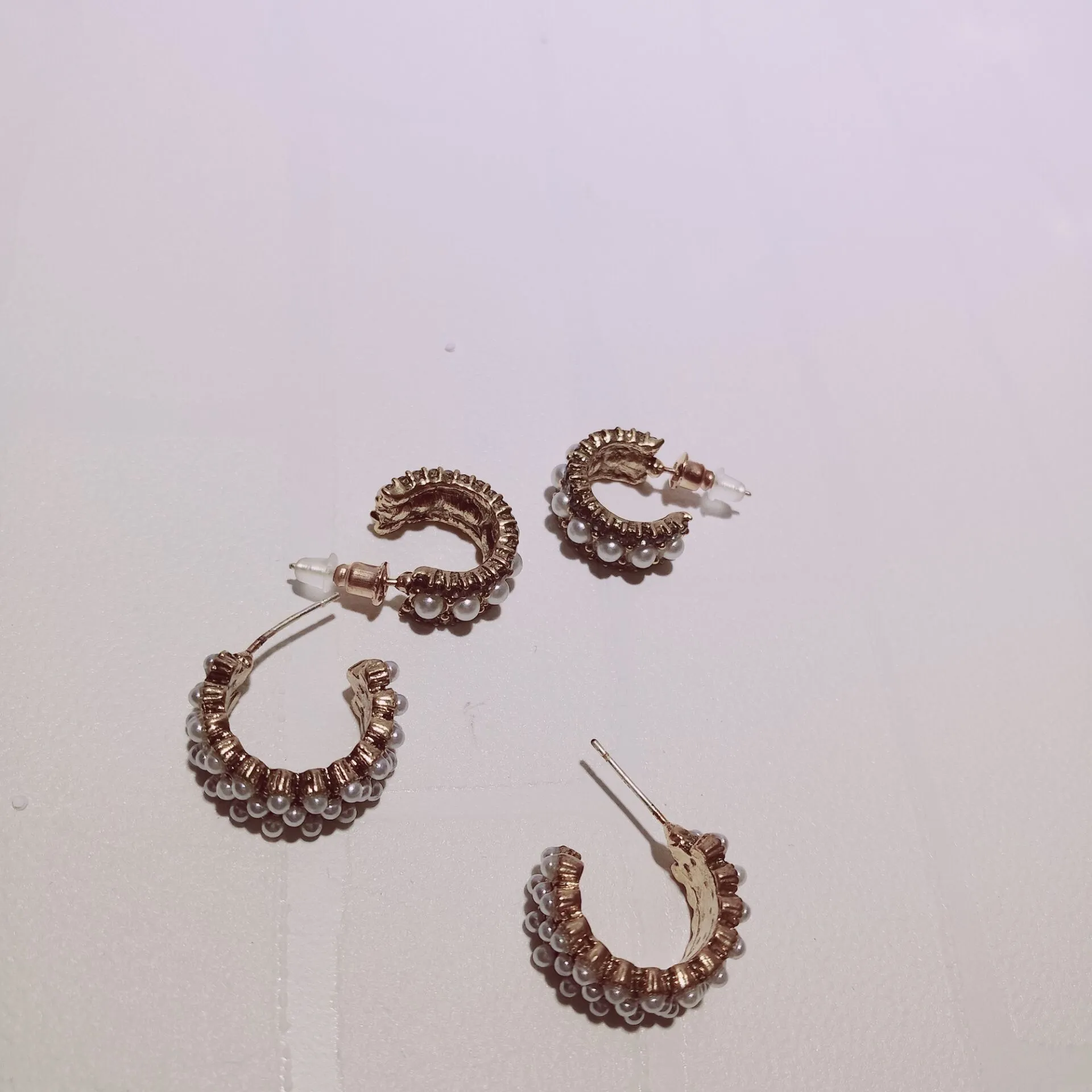 Mode-Nouveau design Multi Pearls Hoop boucles d'oreilles pour femmes bijoux de mode boucles d'oreilles cercle de cristal nuptiale brincos boucle d'oreille de mariage