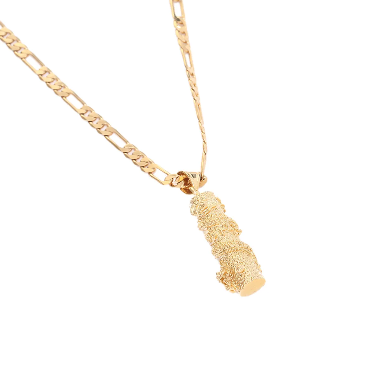 Christmas Gold Color Necklace Pendant Jewelry Dragon Column Animal Metal Brass Men Women Pendant