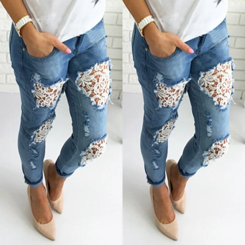 CFYH Apparel Boyfriend hole ripped jeans pantalones de mujer Cool denim vintage jeans rectos para niña Pantalones casuales de cintura media para mujer