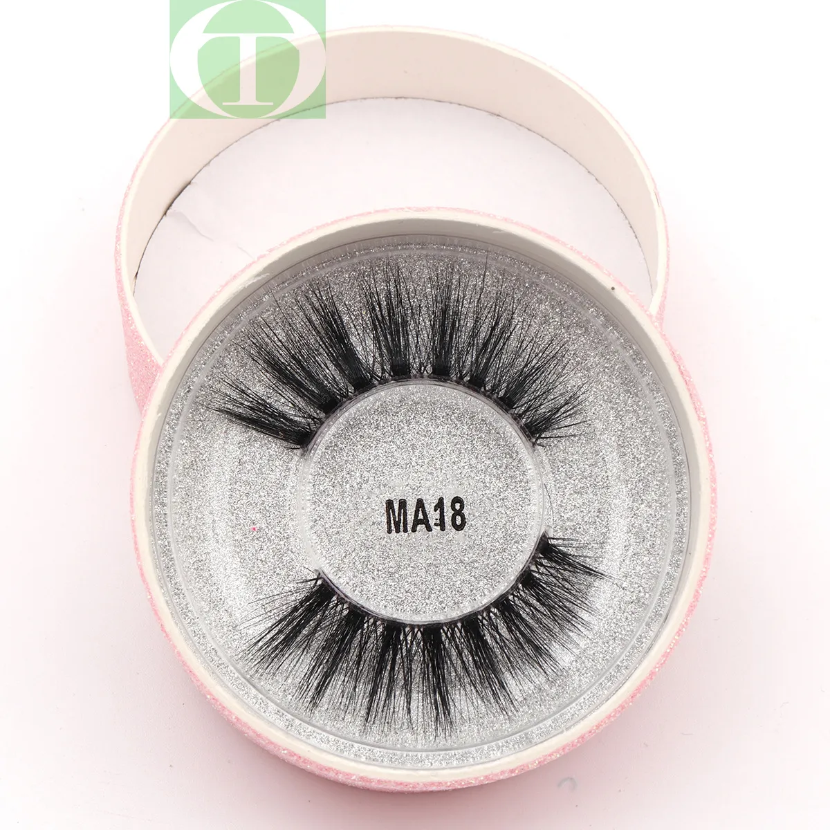 Norek fałszywe rzęsy 3D Faux Mink Lash Needile Fluffy Eyelash Invisible Band Dramatyczne rzęsy Różowy Pakiet Glitter