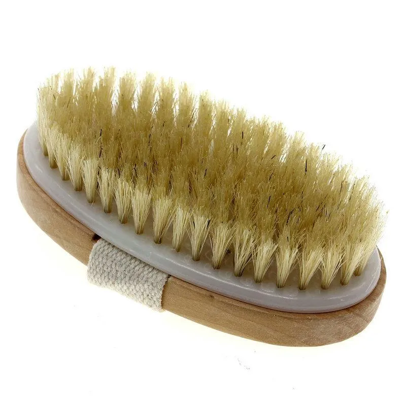 Wholesale-Wood Wooden Body Brush Massager Bath Shower Back Spa Scrubber